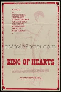 7b467 KING OF HEARTS 1sh R1974 Philippe De Broca's Le Roi de coeur, Bates, Genevieve Bujold