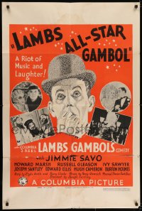 7b475 LAMBS ALL-STAR GAMBOL 1sh 1932 Jimmie Savo, Marsh, Gleason, riot of music and laughter!