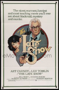 7b481 LATE SHOW 1sh 1977 great Richard Amsel artwork of Art Carney & Lily Tomlin!