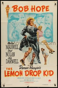 7b485 LEMON DROP KID 1sh 1951 wacky artwork of Bob Hope in drag + sexy Marilyn Maxwell!