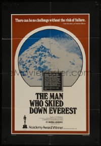 7b535 MAN WHO SKIED DOWN EVEREST awards 1sh 1976 Yuichiro Miura, wild skiing image!