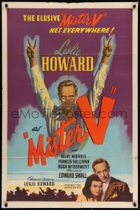 7b555 MISTER V 1sh 1942 Leslie Howard is everywhere in World War II, helping England to victory!