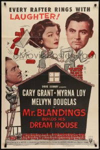 7b575 MR. BLANDINGS BUILDS HIS DREAM HOUSE 1sh R1954 Cary Grant, Myrna Loy & Melvyn Douglas!