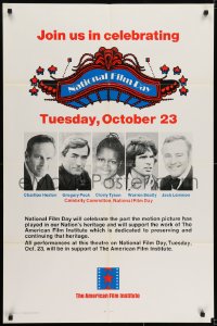 7b590 NATIONAL FILM DAY 1sh 1973 images of Charlton Heston, Gregory Peck, Tyson, Beatty, & Lemmon!