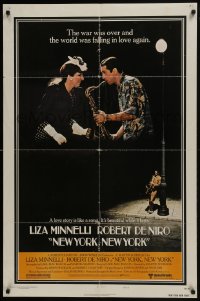 7b601 NEW YORK NEW YORK style B 1sh 1977 Robert De Niro plays sax while Liza Minnelli sings!
