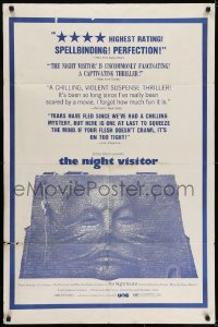 7b611 NIGHT VISITOR military 1sh 1971 Max Von Sydow, creepy artwork of face in stone wall!