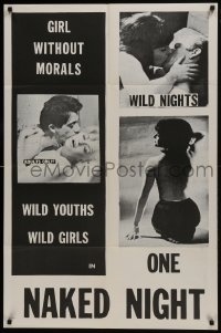 7b639 ONE NAKED NIGHT 1sh 1965 wild girls without morals, great images of sexy Barbara Morris!