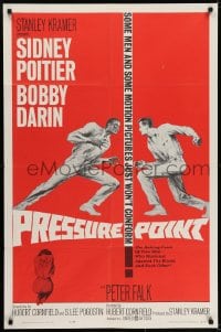 7b677 PRESSURE POINT 1sh 1962 Sidney Poitier squares off against Bobby Darin, cool art!