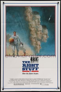7b712 RIGHT STUFF 1sh 1983 great Tom Jung montage art of the first NASA astronauts!
