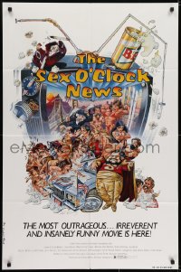 7b740 SEX O'CLOCK NEWS 1sh 1985 sexy TV news show, wacky artwork by Phil Roberts!