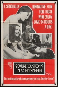7b741 SEXUAL CUSTOMS IN SCANDINAVIA 1sh 1972 a film for those who enjoy love 24 hours a day!