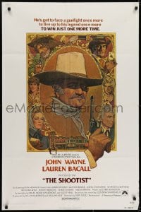 7b746 SHOOTIST 1sh 1976 best Richard Amsel artwork of cowboy John Wayne & cast!