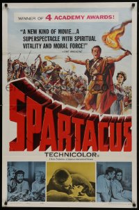 7b771 SPARTACUS awards 1sh 1961 classic Stanley Kubrick & Kirk Douglas epic, cool art of battle!