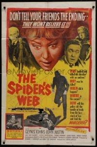 7b773 SPIDER'S WEB 1sh 1961 Glynis Johns, written by Agatha Christie, cool image!