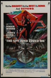 7b777 SPY WHO LOVED ME 1sh 1977 great art of Roger Moore as James Bond by Bob Peak!