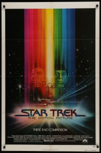 7b779 STAR TREK advance 1sh 1979 cool art of Shatner, Nimoy, Khambatta and Enterprise by Bob Peak!