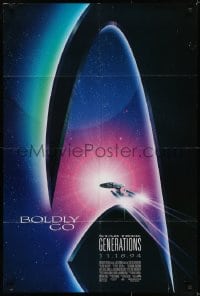 7b783 STAR TREK: GENERATIONS int'l advance DS 1sh 1994 cool sci-fi art of the Enterprise, Boldly Go!