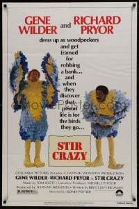 7b792 STIR CRAZY 1sh 1980 Gene Wilder & Richard Pryor in chicken suits, directed by Sidney Poitier!