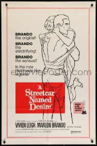 7b804 STREETCAR NAMED DESIRE int'l 1sh R1970 Marlon Brando, Vivien Leigh, Elia Kazan classic!