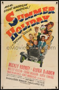 7b811 SUMMER HOLIDAY 1sh 1947 Mickey Rooney, Butch Jenkins, Frank Morgan & family in car!