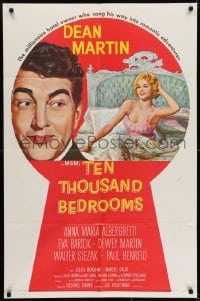 7b841 TEN THOUSAND BEDROOMS style D 1sh 1957 Dean Martin & sexy Anna Maria Alberghetti in bed!