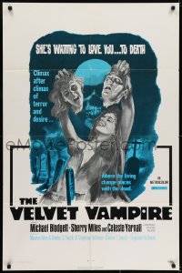 7b917 VELVET VAMPIRE 1sh 1971 she'll love you... to death, great sexy gruesome horror artwork!