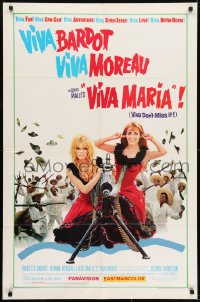 7b924 VIVA MARIA style A 1sh 1966 Louis Malle, sexiest French babes Brigitte Bardot & Jeanne Moreau!
