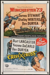 7b963 WINCHESTER '73/CRISS CROSS 1sh 1958 James Stewart & Burt Lancaster double bill!