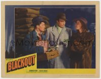 7c331 BLACKOUT LC 1940 Conrad Veidt, Valerie Hobson w/flashlight, Powell & Pressburger, rare!