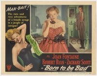 7c343 BORN TO BE BAD LC #6 1950 Nicholas Ray, Robert Ryan watches bad Joan Fontaine on phone!
