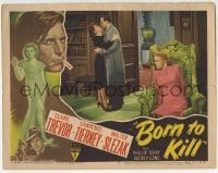7c344 BORN TO KILL LC #5 1946 Long eavesdrops on Lawrence Tierney & Claire Trevor about to kiss!