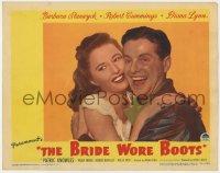 7c350 BRIDE WORE BOOTS LC 1946 portrait of Barbara Stanwyck & Bob Cummings smiling really big!