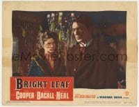 7c351 BRIGHT LEAF LC #4 1950 sexy Lauren Bacall stares at worried Gary Cooper, Michael Curtiz
