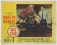 7c359 BUS STOP LC #6 1956 c/u of Don Murray carrying sexy Marilyn Monroe over his shoulder!