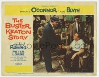 7c360 BUSTER KEATON STORY LC #5 1957 c/u of Donald O'Connor shaking hands with Peter Lorre!