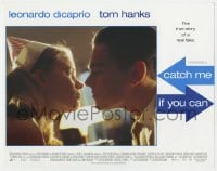 7c379 CATCH ME IF YOU CAN LC 2002 c/u of Leonardo DiCaprio & Amy Adams about to kiss, Spielberg!