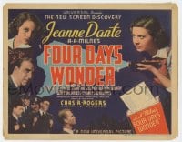 7c084 FOUR DAYS' WONDER TC 1936 new screen discovery Jeanne Dante, A.A. Milne murder mystery!