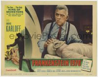 7c515 FRANKENSTEIN 1970 LC #5 1958 close up of deformed Boris Karloff with makings of his monster!