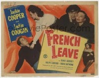 7c086 FRENCH LEAVE TC 1948 kid stars Jackie Cooper & Jackie Coogan all grown up and romancing!