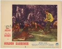 7c534 GOLDEN EARRINGS LC #5 1947 sexy Marlene Dietrich & gypsies watching Ray Milland fighting!