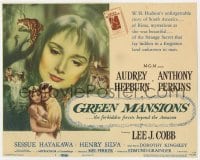 7c097 GREEN MANSIONS TC 1959 cool art of Audrey Hepburn & Anthony Perkins by Joseph Smith!