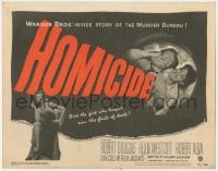 7c107 HOMICIDE TC 1949 sexy smoking Helen Westcott is the girl who taught men facts of death!