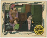 7c574 HOT NEWS LC 1928 sexy Bebe Daniels in fur-lined dress sits on desk in newspaper office!