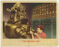 7c589 INVISIBLE BOY LC #2 1957 best c/u of Richard Eyer connecting Robby the Robot to the computer!