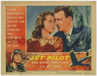 7c602 JET PILOT LC #1 1957 best romantic close up of John Wayne & sexy Janet Leigh, Howard Hughes