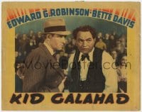 7c619 KID GALAHAD LC 1937 c/u of Edward G. Robinson taking gun from William Haade's jacket!