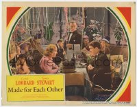 7c689 MADE FOR EACH OTHER LC 1939 Carole Lombard & James Stewart are sad while at New Year's party!