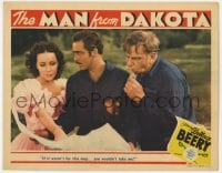 7c695 MAN FROM DAKOTA LC 1940 Wallace Beery, Dolores Del Rio only interested in John Howard's map!