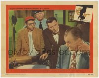 7c699 MAN WITH THE GOLDEN ARM LC #7 1956 Frank Sinatra & Arnold Stang in police station, Bass art!