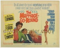7c141 MARRIAGE-GO-ROUND TC 1960 Julie Newmar wants to borrow Susan Hayward's husband James Mason!
